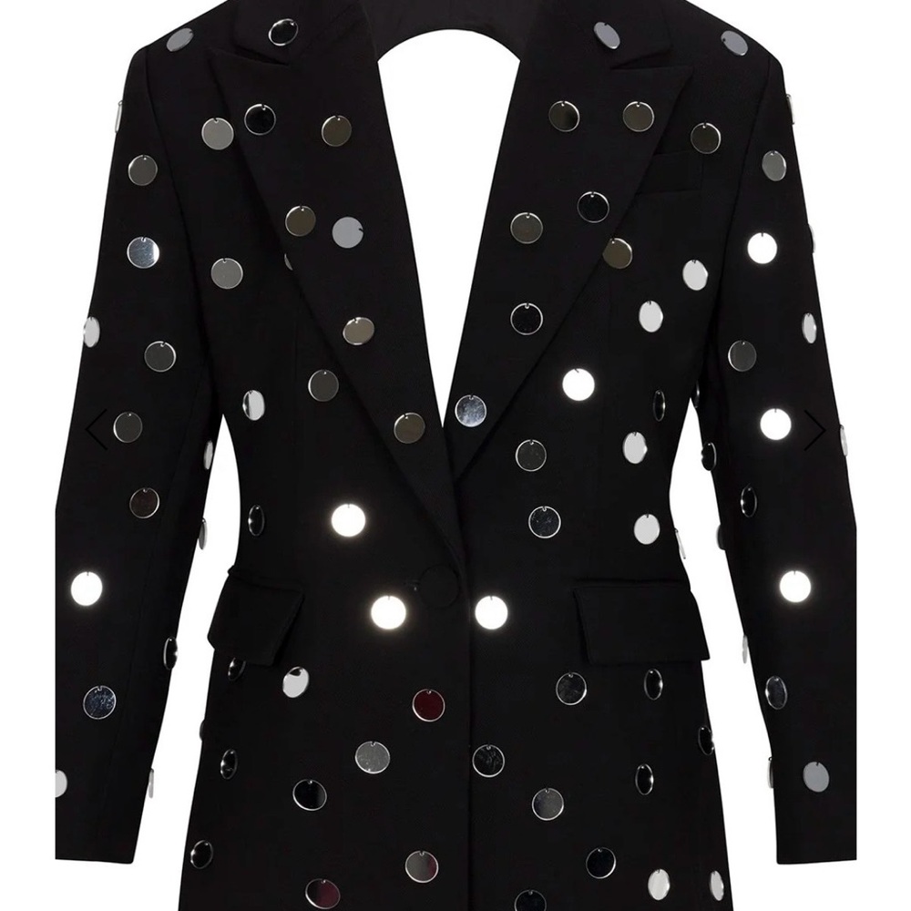 Black and Silver Women's Blazer Delfi Collective Ray Jacket Stylish - Picture 2 of 10